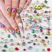 50pcs Colorful Rhinestones for Nails Pointed Bottom Nail Rhinestones Nail Gems Nail Crystals Diamond Kawaii Nail Charms Butterfly Star Heart Geometric Multi Shapes Rhinestones for Crafts Nail Supplies multicolor