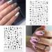 Geometric Heart & English Letter Nail Art Stickers - 6 Sheets - Buy Online on SooperMarket.com