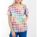 TUNUSKAT Women's Short Sleeve Hand Print Scrubs - Summer Nursing Uniform Blouse (XX-Large, Multicolor) - Buy Online on SooperMarket.com
