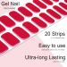 Foyute Semi Cured Gel Nail Strips 20 Pcs Soft Self-Adhesive Gel Nail Polish Wraps Sticker for Salon-Quality Manicure Set Long Lasting Easy to Apply & Remove Nail File & Wooden Stick (Red) - Buy Online on SooperMarket.com