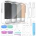 100ml x 4 silicone travel bottles set - travel bottles for filling toilet items 17 pieces Portable travel container for shampoo lotion letters.