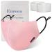 Euroca Face Masks Reusable with Filters Made from Cotton Fabric Washable With Nose Clips Adjustable Ear Loop For Men Women Teens -2 Filters Included (Baby Pink)
