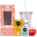 Bubble Tea Cup & Straw with Bubble Tea Kit Gift Set | 1 Serving | Set includes Mango Syrup Strawberry Popping Boba and Tea Bag | By The TeaShed