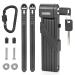 Folding palace folding lock with bracket including 2 keys & 1 key ring bicycle lock made of hardened steel with 6 joints High safety Bicycle folding lock for bicycle/MTB black