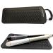Heat -resistant silicone mat bag mat cover for curly bars hair smoothers smooth iron and other hot hair tools height 28.5 cm and width 14cm black