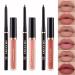 KIMIEYE 6Pcs Lip Liner + Matte Liquid Lipstick Set  Super Long Lasting Waterproof Non-Stick Cup Velvety Nude lipstick Kit  High Pigmented Lip Makeup Gift Set for Women (Set A)