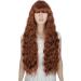 YEESHEDO Long Brown Wig with Bangs - Natural Wave Synthetic Wavy Curly Wig 28 Heat Resistant Fiber - Honey Brown Women's Wig - Buy Online on SooperMarket.com