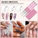 Saviland 6pcs Nail Art Liner Brushes Set with Crushed Diamond Rhinestone Handle - Nail Brush Gel Polish Painting Pen Set for Precise Nail Designs - Sizes 7/9/11/13/17/23mm | Pink - Buy Online on SooperMarket.com