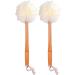 Shower Loofah Body & Back Scrubber - Exfoliating Loofah luffa Bath Brush On a Stick - with Long Wooden Handle Back Brush for Men & Women - Easy Reach Body Wash & Lotion Applicator( 2 Pack- White)