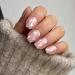 24pcs Square False Nails Short Stick on Nails White Heart Press on Nails Removable Glue-on Nails Fake Nails Women Girls Nail Art Accessories 0252Y51
