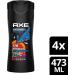 AXE Body Wash for Men for 360 freshness Skate Board & Fresh Roses with a 12-hour refreshing scent 473mL (Pack of 4) - Buy Online on SooperMarket.com