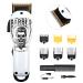 BESTBOMG Updated Professional Hair Clippers Cordless Hair Haircut Kit Rechargeable 2000mAh Hair Beard Trimmer Haircut Grooming Kit with 6 Guide Combs & for Men/Father/Husband/Boyfriend Y4-white