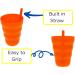 Arrow Sip-A-Cup with Built-In Straw for Kids - Purple Blue Green Orange (4 Pack) - Buy Online on SooperMarket.com