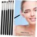Baluue 12 Pcs Flat Eyebrow Brush Eyeliner Brush Cosmetics Tool Flat Concealer Brush Artificial Fiber Black - Buy Online on SooperMarket.com