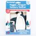 Bickiepegs Peggie of the penguin sensory bite toy with fastening clip - dental aid for babies - Peggie of penguin bite ring - toothed toys for babies and toddlers for front gray and white