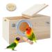 PINVNBY Parakeet Nesting Box Bird House Wood Breeding Box Parrots Mating Box for Lovebirds,Cockatoo,Budgie, Finch,Canary and Medium-Sized Birds XL:13.4x6.9x7.7inches
