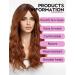 Wokestar Long Auburn Synthetic Hair Wig for Women with Curtain Fringe - Shop Now - Buy Online on SooperMarket.com