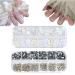 3D Nail Charms 2 Boxes Multi-Shape Aurora Bow Butterfly Nail Art Charms Nail Pearls Rhinestones Nail Gems for Nail Art Decoration DIY Crafts (B)