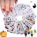 48 Sheets Halloween Nail Art Stickers - Spooky Pumpkin Bat Ghost & Skull Designs - Kalolary Water Transfer DIY Decals for Halloween Nail Decor - Buy Online on SooperMarket.com