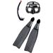 OMER EagleRay Kit EagleRay Fin, Alien Mask, Zoom Snorkel Set for Free Diving or Spearfishing 44/45