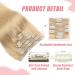 Vlasy Clip in Human Hair Extensions - 20 Inch 613# Light Golden Blonde - 7 Pieces Seamless Thick Weft Hair Extensions for Women - Buy Online on SooperMarket.com
