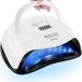 BOLASEN UV LED Nail Lamp, True 80W Fast Nail Dryer for All Gel Nail Polish, Professional UV Light for Nails with 4 Timers/Auto Sensor/Handle, Home & Salon Use Gift for Woman Girl - SUNX Plus Nail Lamp with Detachable ABS Base