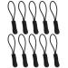YZSFIRM 10Pcs Replacement Zipper Pulls Black Zipper Pull Cord Extender for Backpacks Jackets Luggage Purses Handbags 01 Black