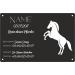 Personalized Horse Shape Stable Bar Sign | 29x19cm Black Glossy Laser Engraved | UV-Resistant & Waterproof | Perfect for Equestrian Decorations - Buy Online on SooperMarket.com