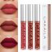 3Pcs Matte Liquid Lipstick Set Lip Stain Makeup  24 Hour Long Lasting Waterproof Dark Red Matt Lipsticks Lip Gloss Sets Kit for Women  Velvety High Pigmented Nude Lipgloss Make Up Gift Set (04-06)