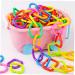 Ibasenice 175 PTH Geometric Chain Buckle Baby Rings Toy - 5 Colorful Toddler Chain Play Set for Crib 5.5x5.5cm - Buy Online on SooperMarket.com