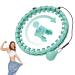 GOBEES Weighted Fitness Hoop Plus Size for Adults, Smart Exercise Hoop for Women Weight Loss, 2 in 1 Adjustable Circular Massage with 28 Detachable Knots Fitness Equipment Green