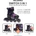 Rollerface Switch 3-in-1  Sport  Outdoor and Recreation Inline Skate  Roller Skate  and Ice Skate. (Adjustable up to 3 Sizes) Purple Large: US Women's 8 - 10 - Buy Online on SooperMarket.com