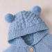 Baby Knitted Hooded Romper Bodysuit | Long Sleeve Onesie Jumpsuit 12-18 Months Light Blue-Hairball - Buy Online on SooperMarket.com