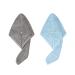 Domxies Microfiber Hair Towel Wrap  Hair Drying Towel  Ultra Absorbent Fast Drying Hair Towel Wraps for Wet Hair  Long  Curly  Thick  Frizzy Hair (Grey+Mint Green)
