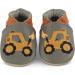 Dotty Fish Soft Leather Toddler Shoes for Boys | Non-Slip Suede Soles | Yellow Digger Design | 0-6 Months to 4-5 Years - Buy Online on SooperMarket.com