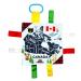 Baby Jack & Co 8x8  Learning Lovey Canada Tag Toys for Babies - Baby Crinkle Toys - Crinkle Toys for Baby - Soft & Safe - Learn Canada Facts - Ideal Baby Toy & Gift BPA Free w/ Stroller Clip