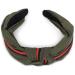 styleBREAKER ladies headband with knot and decorative stripes retro style hairband headband 04026018 color: olive