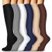 Blongw compression stockings for men 6 pairs of knee socks Support stockings compression socks for sports flight running travel cycling A9-Assorted 03 L-XL