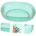 COOLHIYA Fruit Tray Glass Food Container Food Tray Terrarium nut Serving Tray Dessert Bowl Salad Bowl Counter Green 23.5X23.5X6CM - Buy Online on SooperMarket.com