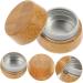 TENDYCOCO Aluminum Tin Box Empty Cream Jar Lip Balm Containers Tins Sample Containers Small Containers Aluminum Tin Cans Empty Makeup Jars Candle Tin Jar Travel Bamboo Daily Use Screw Cap - Buy Online on SooperMarket.com