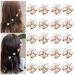 Mini Pearl Flower Hair Claw Clips - Set of 20 | Sweet Daisy Design | Decorative Hair Accessories for Women and Girls - Buy Online on SooperMarket.com