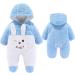 Newborn Baby Cartoon Bear Snowsuit Winter Coat Fleece Hooded Romper Jumpsuit 6-9 Months - Blue Rabbit - Buy Online on SooperMarket.com