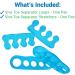 ViveSole Toe Stretchers Separators (4 Pieces) - Gel Therapeutic Spa Spacer for Bunions, Hammer Toe, Plantar Fasciitis - Metatarsal Pain Relief - Blue Medium - Buy Online on SooperMarket.com