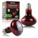 Lucky herp reptiles heat lamp Terrarium red light lamp heat lamp heating lamp 100W 2-pack infrared lamp Hermal lamp Animals for turtles bearded dragons chickens dogs