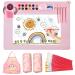 Silicone Painting Mat,Silicone Art Mat kit 1x Apron,1 Pair Oversleeve,20 Pieces Brushes Silicone Craft Mats for Kids 20"X16" with Detachable Cup Resin Mat for Kids Gift,Painting, Clay, DIY Projects Pink