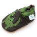 Dotty Fish Soft Leather Baby Shoes for Boys. Toddler Shoes. Non Slip. Animal Designs for Boys and Girls. 0-6 Months - 4-5 Years 4-5 Years Green Dinosaur