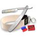 Razor with gold etching set with grinding pastes and strop from Solingen