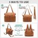 Mominside Leather Diaper Bag Backpack | 14 Pockets | Large Travel Baby Bag with Insulated Pockets & Changing Station - Brown - Buy Online on SooperMarket.com