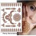 Brown Henna Temporary Tattoo Stickers | 80+ Exquisite Lace, Flower, Mandala, Elephant Patterns | Waterproof Fake Tattoos for Women, Girls | Wedding, Party Decorations | 6Pcs - Buy Online on SooperMarket.com