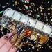 Holographic Nail Glitter Flakes 12 Grids 3D Nail Sequins Irregular Glitters Flake Shiny Gold Silver Transfer Foil Sequin Decoration Accessories for UV Gel Nails Design Nail Art Supplies (Vintage ) Glitters 7